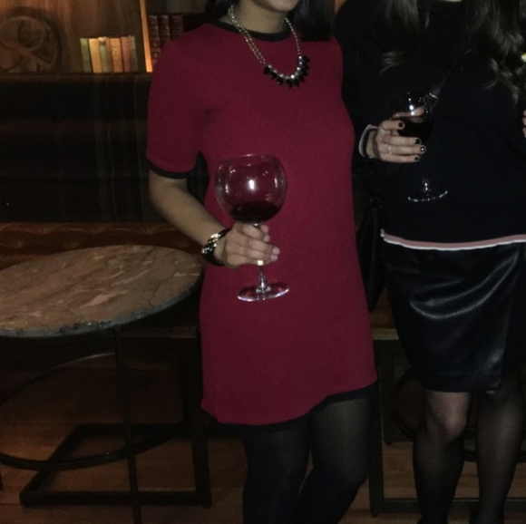 💋 Red & Black Waffle Shift Dress - Picture 8 of 8